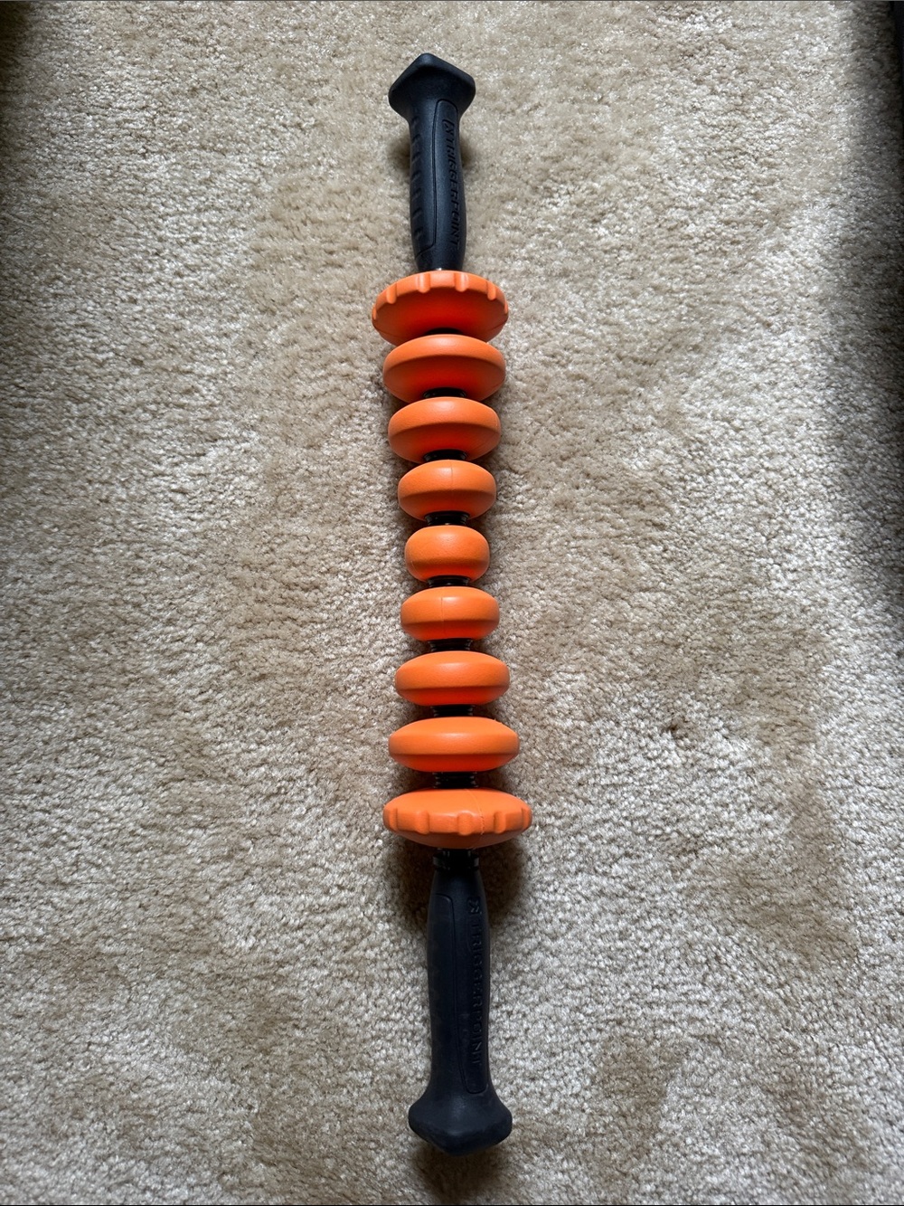Orange Massage Roller Stick with Black Handles